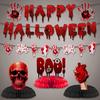 Halloween Disposable Tableware Set Horror Bloody Handprints Plates Cups Napkins Halloween Party Home Table Decoration Supplies