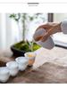 Minimalist White Jade Porcelain Kung Fu Tea Set: Handmade Teacups & Gaiwan Business Gift