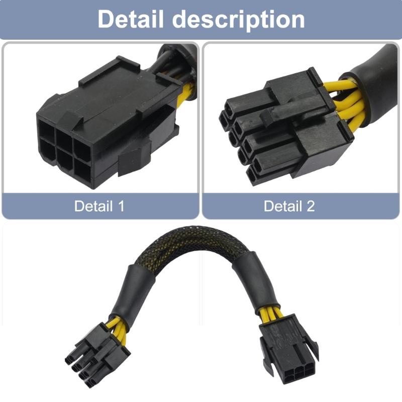 CPU 6Pin To 8Pin Power Supply Line Graphics Video Card Extender Cable Power Cable for Graphics Card Chassis Accessories
