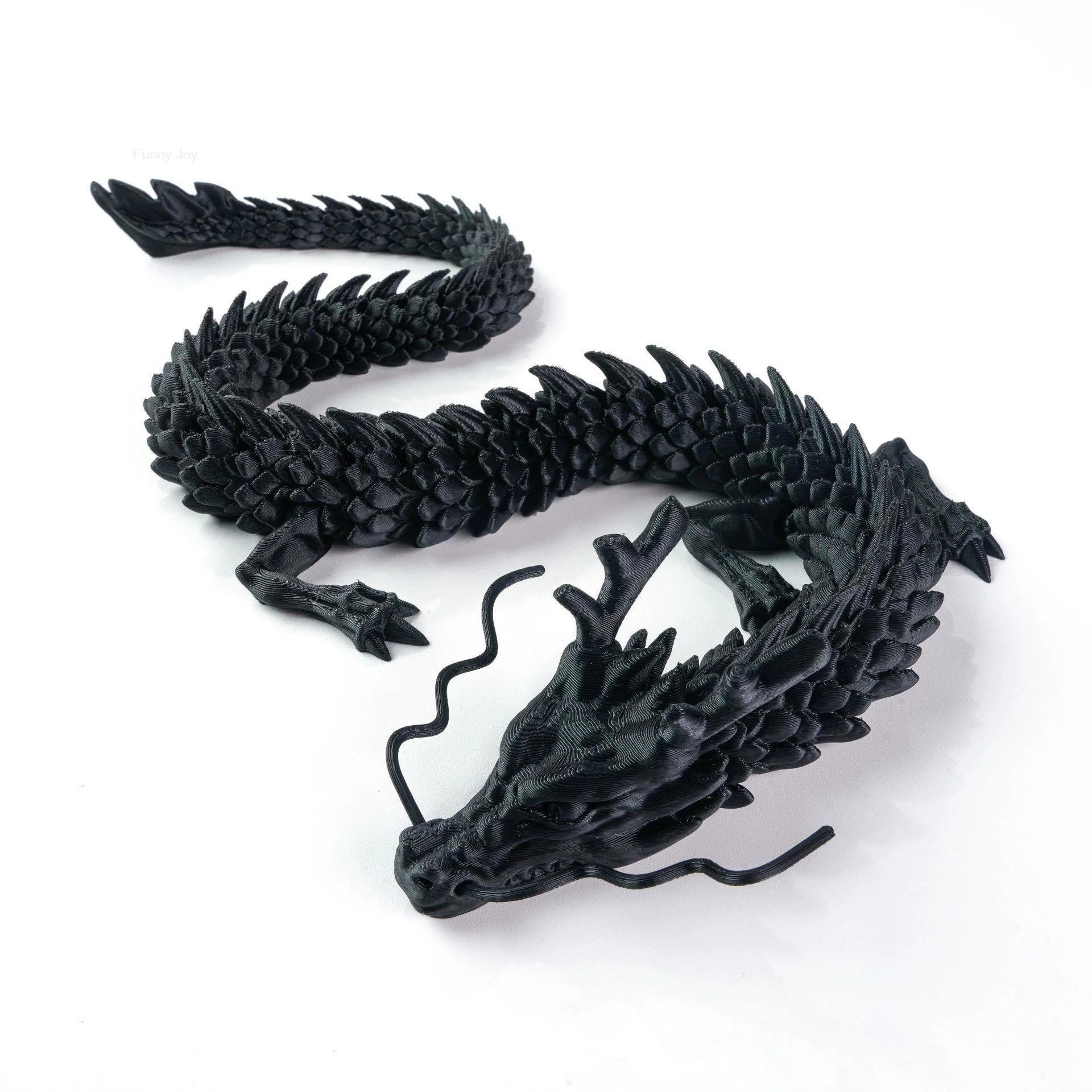 30CM 90cm 3D Printed Conjoined Dragon Ornaments Joints Can Move Imaginative Dragon Plants Rockery Fish Tank Landscaping Decoration