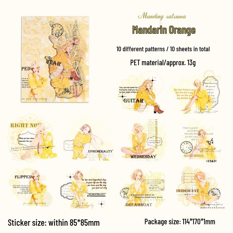 Yuezhen Cute Stickers: Morning Twilight PET Decorative Children s Stickers for Journals