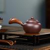 Handmade Yixing Purple Clay Teapot Set - Antique-Style Tangyu Side Handle