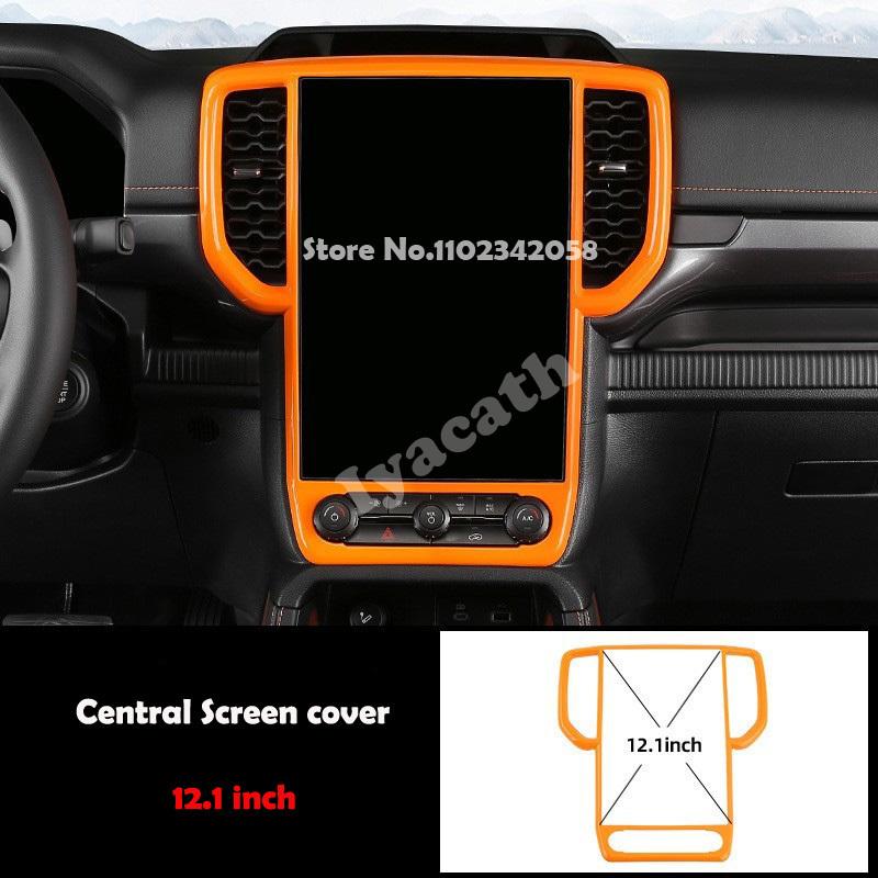 LHD RHD For Ford Ranger Wildtrak T9   2024 ABS yellow gear shift panle steering wheel Central Screen trument cover