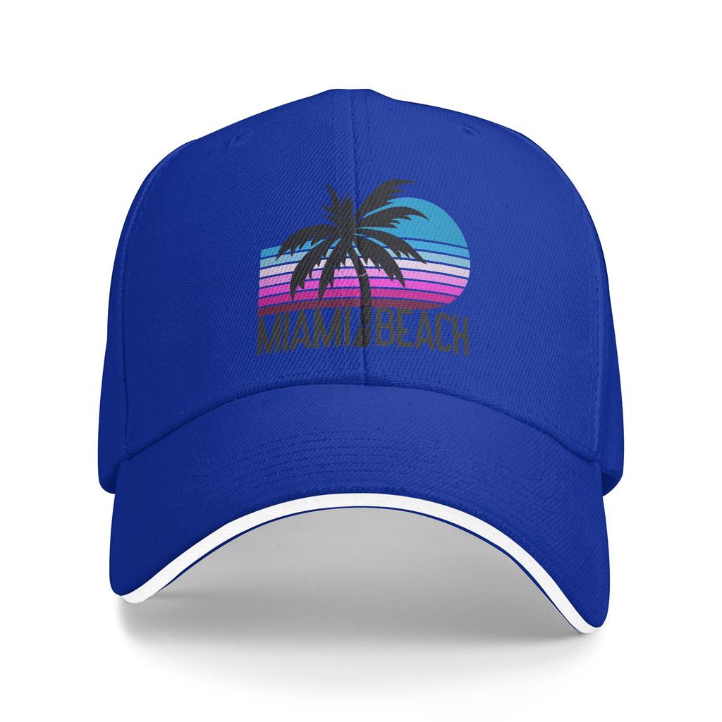 Spring Casual Baseball Cap Miami Beach Palm Running Hippie Trucker Hat For Women Men Adjustable  Classic Baseball Caps