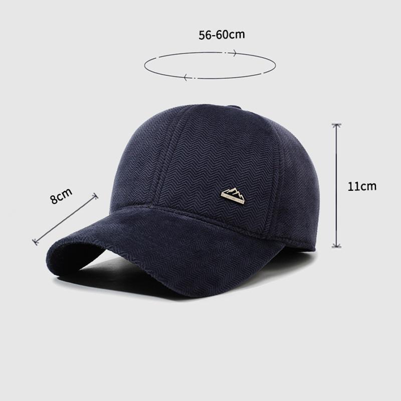 Men's Baseball Cap Winter Middle-Aged Outdoor Cold-Proof Thick Warm Ear Protection Sports Cap