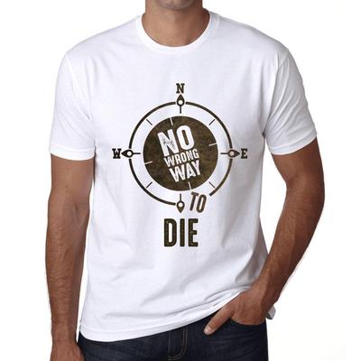 Vīriešu vintage T-krekls Grafiskais T krekls No Wrong Way DIE White