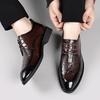 Men's British Style Brogue Leather Derby Shoes - Genuine Leather, Lace-up, Formal & Casual