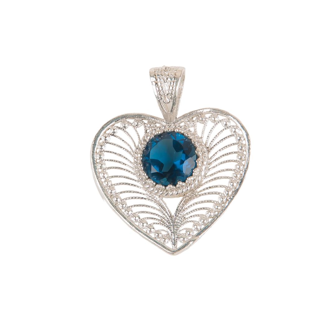 Natürlicher London Blue Topas Edelstein 925 Sterlingsilber Schmuck Boho Anhänger 1,4" CP-15-8