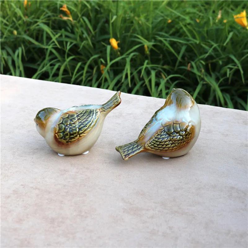 Delicate Porcelain Lovers Bird Miniature Decorative Ceramic Birdie Item Figurine Desktop Ornament Handicraft Present Accessories
