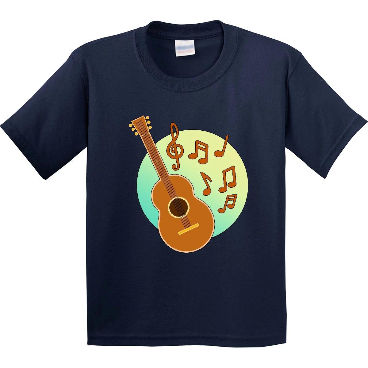 Inktastic Cute Guitar With Musical Notes Youth kids boys T-Shirt Music Instrut Band Tee 100