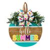 Colorful Welcome Door Sign Hello Summer Door Hanger Round Front Door Wreath Front Door Flowers Decorations For Living Room Table