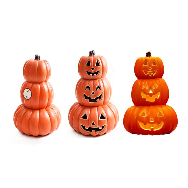 34cm Halloween Pumpkin Led Lamp Creative Lantern Decoration Flashing Ghost Festival Halloween Tabletop Decorations Garden Decor