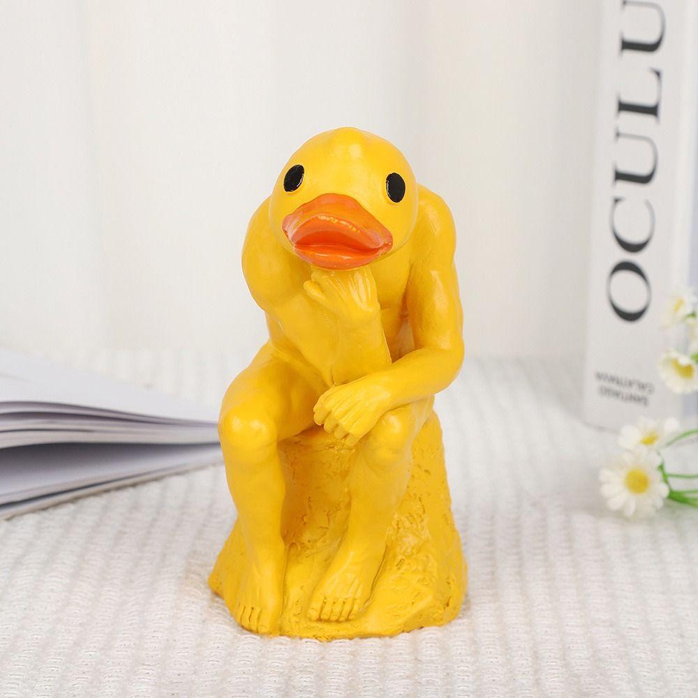 Model Thinking Duck Statue Sensory Toy Funny Animal Decorations  Children Toys