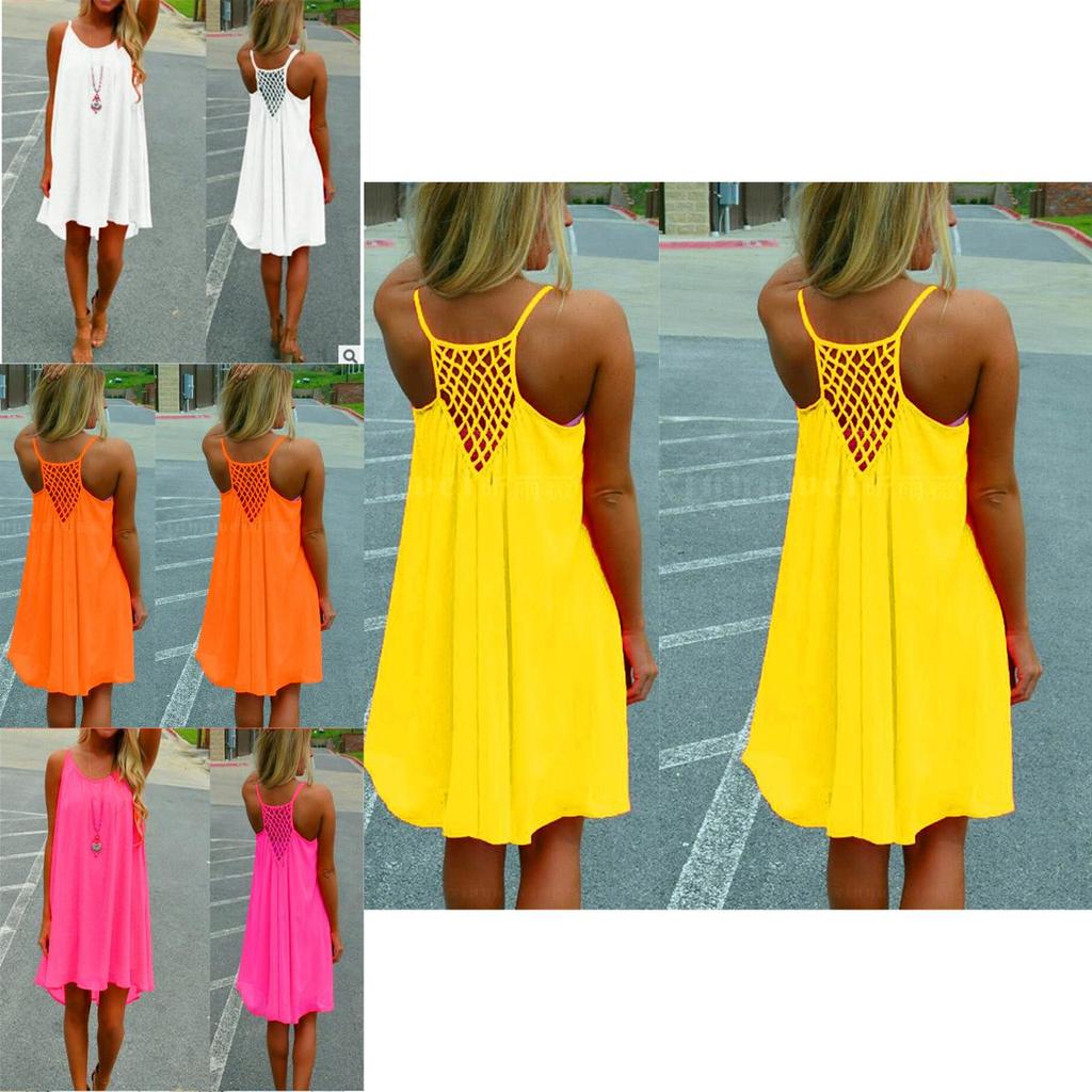 Copricostume Bikini Elegante Estivo da Spiaggia da Donna Costume da Bagno Boho Abito Svasato da Sole