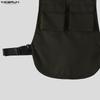 INCERUN Men Summer Sleeveless Big Cutout Casual Loose Tank Tops Outdoor Waistcoats