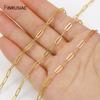 18K Gold Plated Brass Paperclip Chains, 3.5*9mm Cable Chain For Jewelry Making DIY Necklace Bracelet Chains Accessories