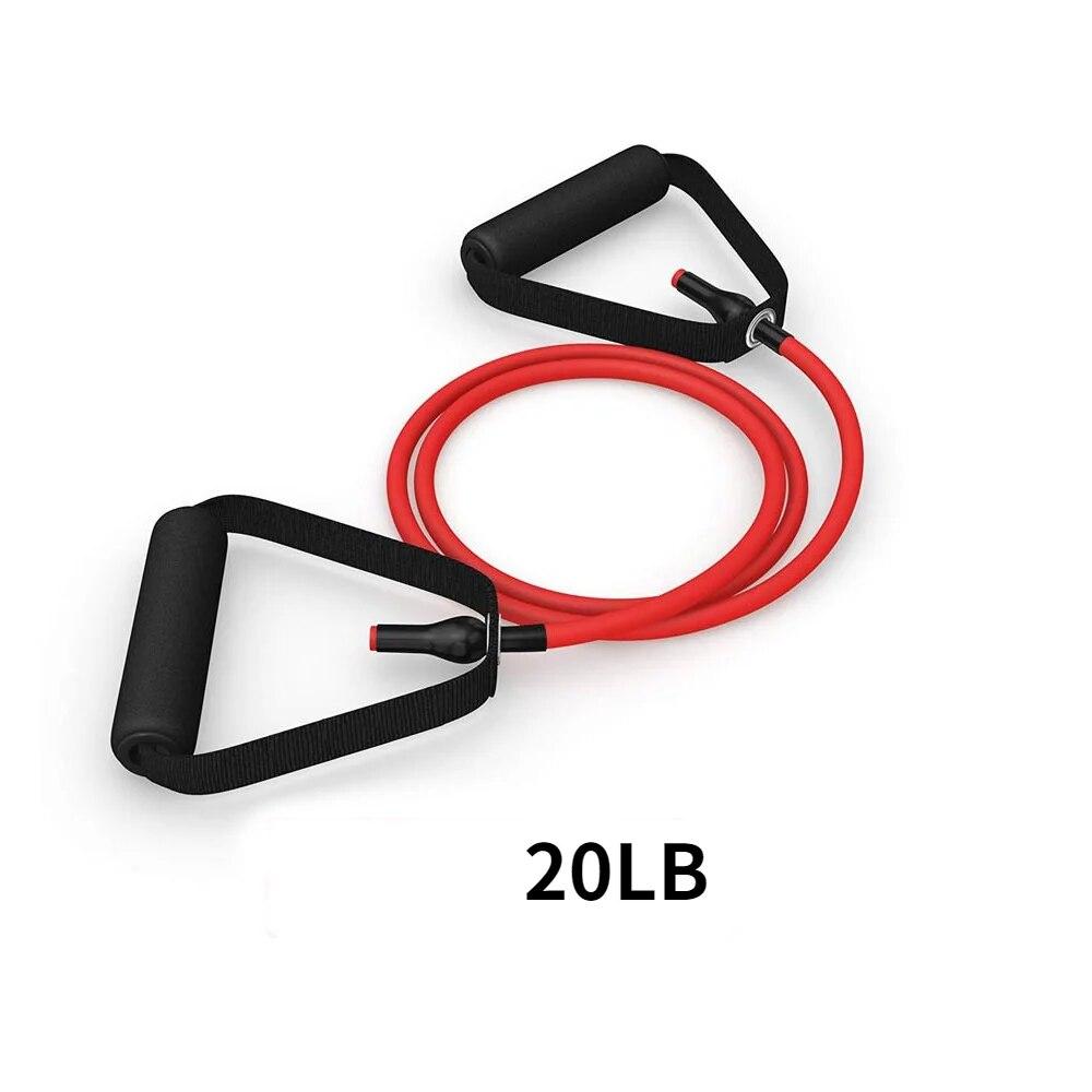 

5 уровней эспандеры с ручками для йоги, эластичная веревка для упражнений, трубка для упражнений для домашних тренировок, силовые тренировки красный