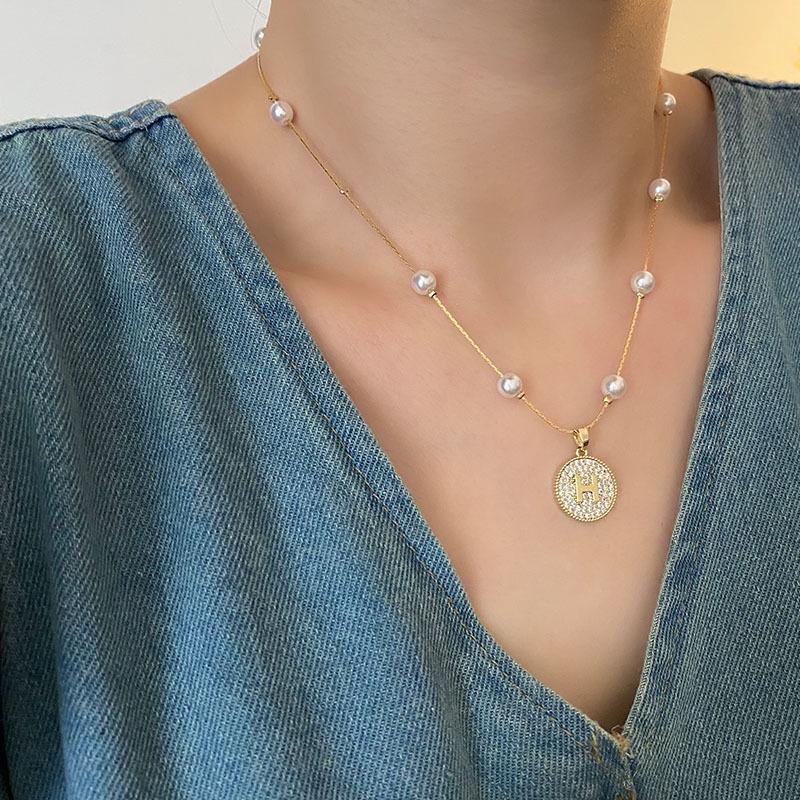 Women's 2024 Luxury H Pendant Pearl Tassel Necklace