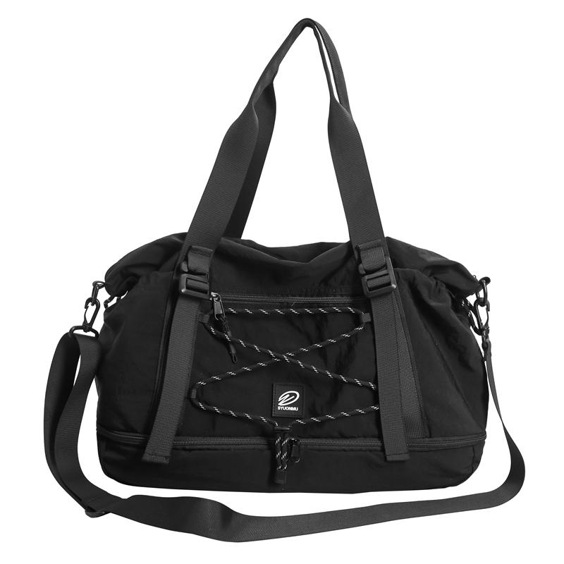 Shoulder Bag Nylon Water-Repellent Travel Bag with Separation Shoes Bags Fitness Bag