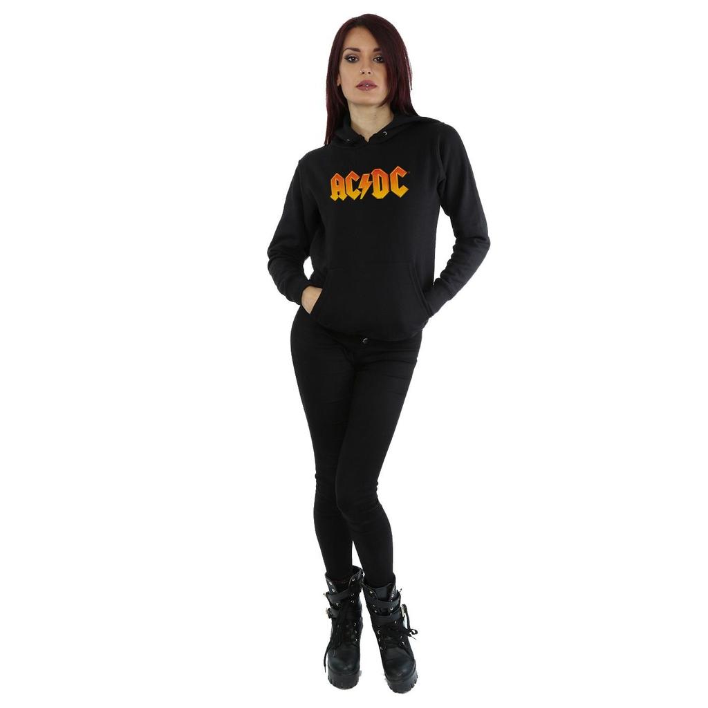 AC/DC Womens/Ladies Fire Logo Hoodie