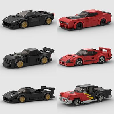 MOC Speed City Super Racer modello auto d'epoca Blocchi da costruzione kit sportivi Grandi mattoncini da corsa Veicolo tecnico regalo di Natale giocattolo