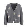 Cross2026 Women's Christmas Abstract Floral Casual Cardigan Sweater