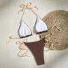 2 Stück/Set Damen Bikini Set Verstellbarer Neckholder Bikini BH Schleife Badehose Set Sommerurlaub Party Badebekleidung