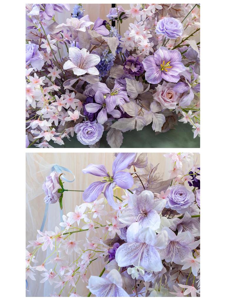 Purple Themed Wedding Arch Decoration: European Style Artificial Floral Art