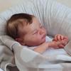 BZDOLL 20 Zoll 50 cm Weichvinyl Schläfriges Reborn Baby Mädchen Künstlerpuppe 3D-bemalte Haut mit sichtbaren Adern Schlafendes Neugeborenes Bebe Lebensecht Kinder Weihnachtsgeschenk