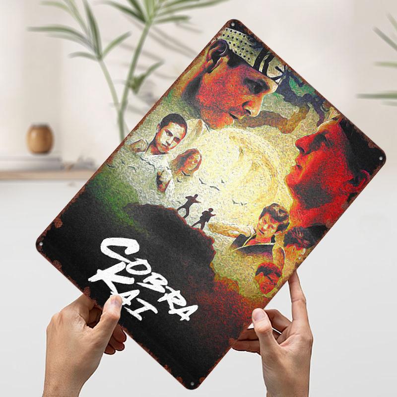 

Cobra Kai Art Tinplate Poster Customized Wall Art Vintage Retro Metal Signs for Room Ornaments Gamer Decoration At Home Man Cave 7.9x11.8In(20x30cm)