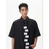 Kisko American Retro Deconstructed Design Work Clothing Black Short-Sleeved Shirt for Men and Women High-End Casual Shirt Jacket