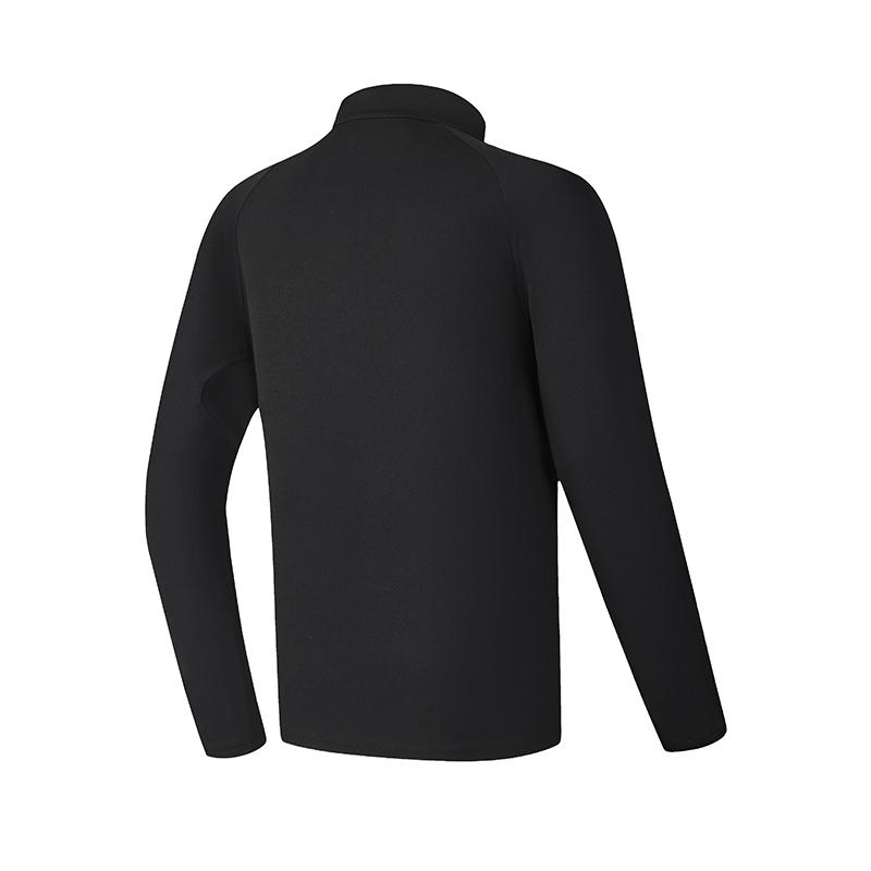 FILA 2025 Q1 Sports Versatile Knitted Long Sleeve T-Shirt Men Tops Deep-Black A11M511207FBK