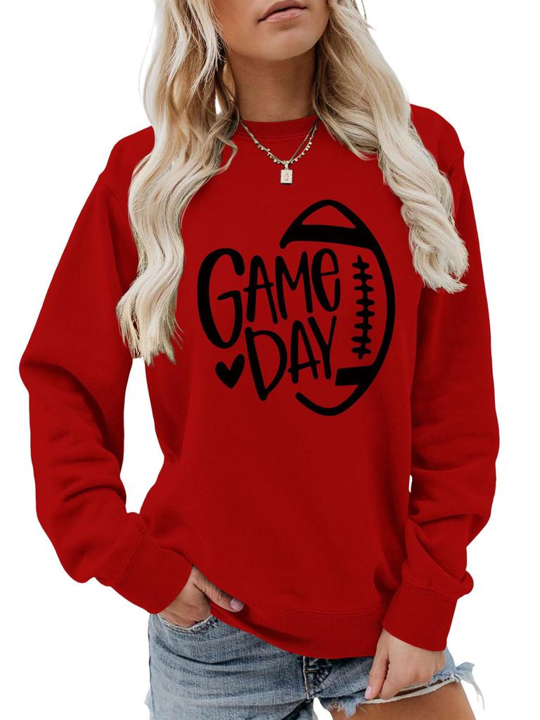 Women's Game Day Rugby Heart Long Sleeve Hoodie - Autumn/Winter Comfort