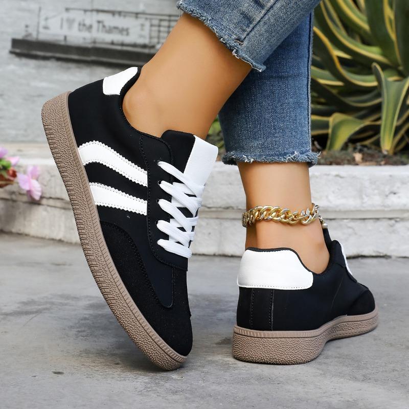 Women's German Training Shoes Spring and Autumn New Flat Retro Color-Block Casual Sports Board Shoes