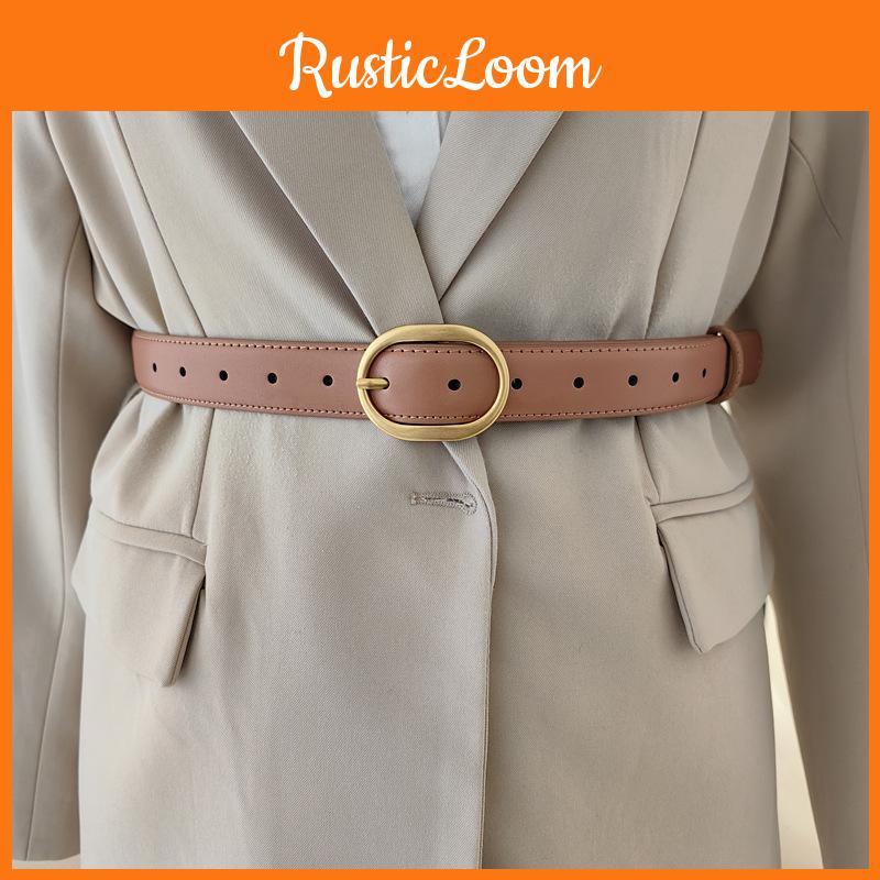 Style Womens Vintage Waist Belt Elliptical Metal Buckle Dress Shapewear Belt