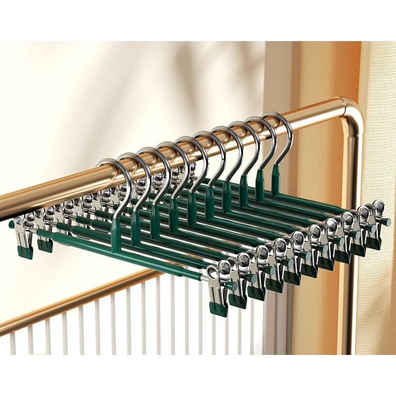 10Pcs Pants Rack, Pants Storage, Household Non-Marking Pants Clip, Non-Slip Jk Hanger, Stainless Steel Skirt Clip, Drying Hanger, Delivery
