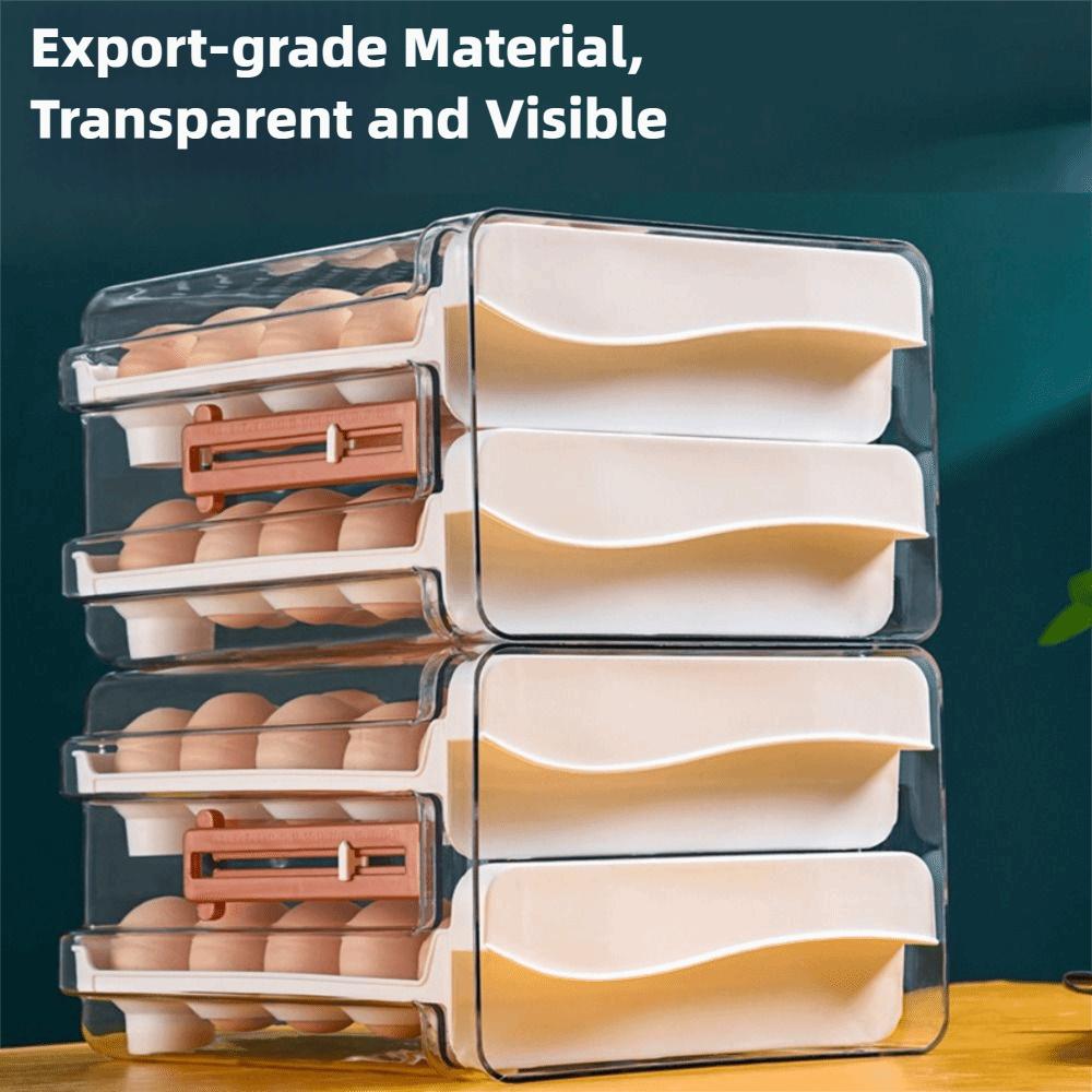 Space Saving Egg Fresh Storage Box Large Capacity Drawer Style Egg Storage Box  Food Preservation