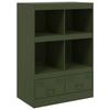 VidaXL Olive Green Buffet 67x39x95 Cm Steel, Cabinet, Storage Cabinet, Tall Buffet, Side Cabinet, Tall Cabinet, 841803