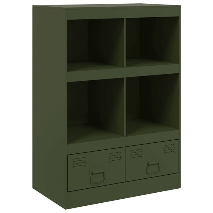 VidaXL Buffet vert olive 67x39x95 cm acier, armoire, armoire de rangement, buffet haut, armoire latérale, armoire haute, 841803