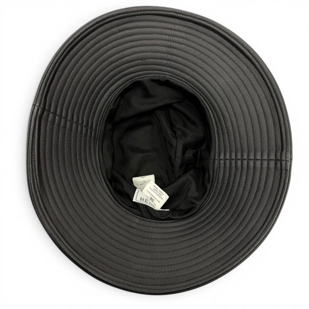 Excellent HERMES hat Deerskin Bucket Hat black Deerskin Women 56 Used