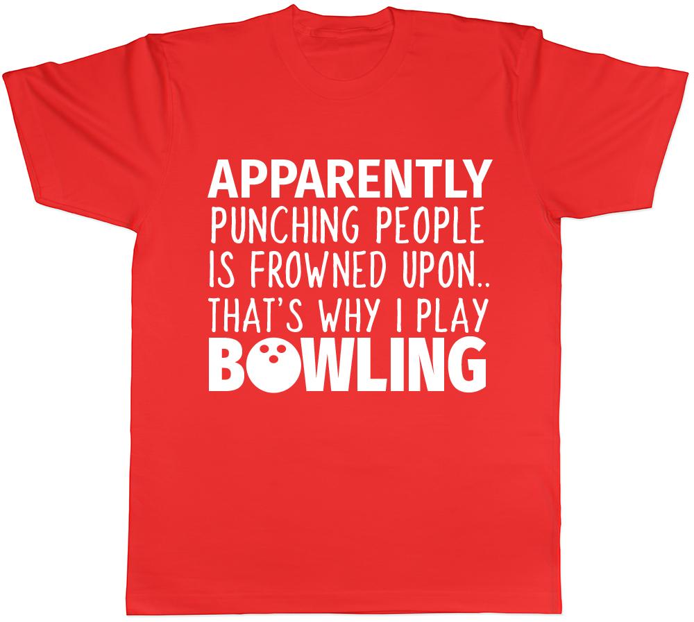 Punching People is Frowned upon Mens Womens Ladies Unisex Funny Bowling TShirt S