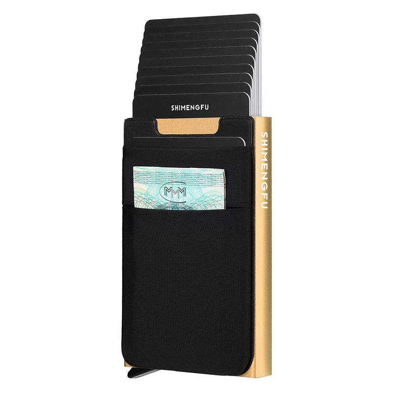 Portcard Metalic Ultra-Subțire Anti-Furt - Design Minimalist Pop-Up pentru Bărbați și Femei, Capacitate Mare, Anti-Magnetic, Trendy