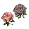 Women Brooch Sparkling Rhinestones Enamel Peony Shape Lapel Pin Suits Coats Bags Scarves Badge Versatile Accessory