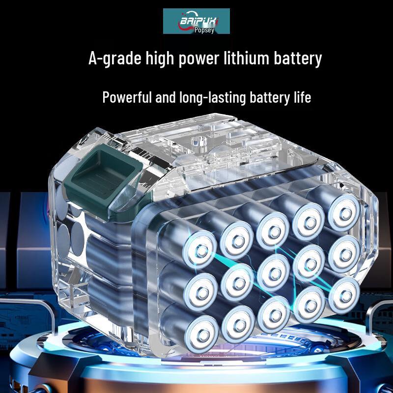 BAIPUXI Industrieller Akku-Laubbläser 6 Geschwindigkeiten CN-Stecker (Adapter enthalten)