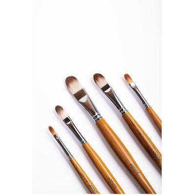 Filbert Paint Brushes Set/Handmade Professional Artist Painting Brush Set for Acrylic, Watercolor, & Gouache Painting with Brush Holder