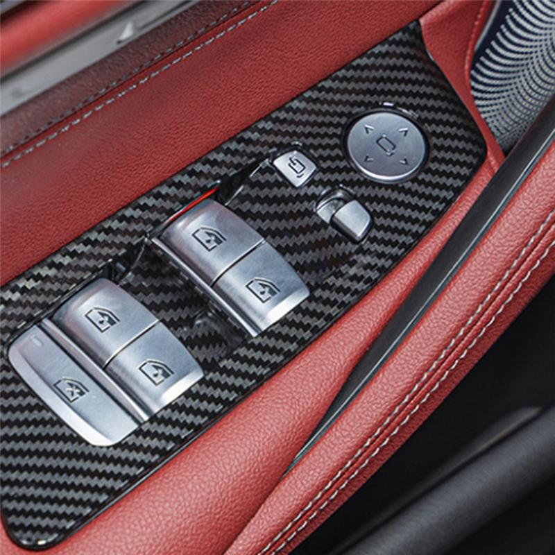 Car Window Switch Lift Panel Trim Door Armrests Panel Car Interior Accessories For BMW 5 Series G30 G38 2018-