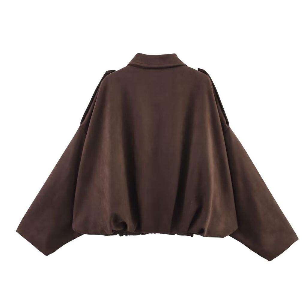 Damen Farb Mode Langarm Reißverschluss Lässig Oberteil Jacke Jacke