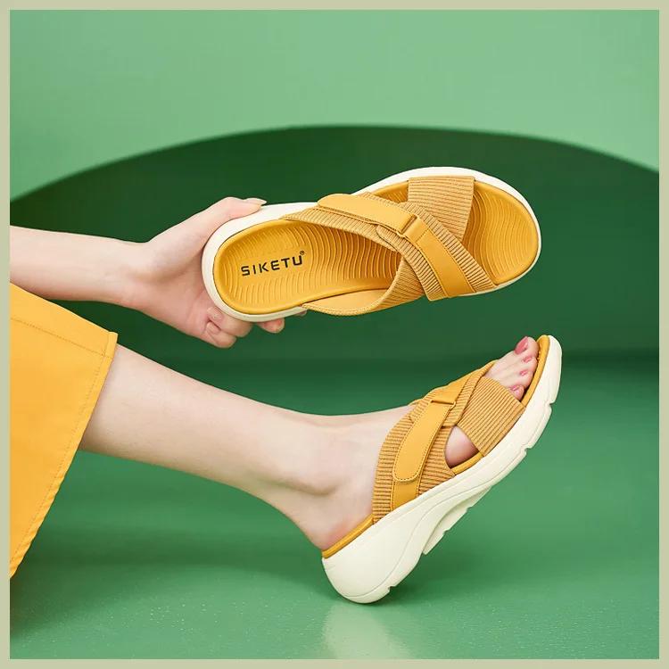 

Shoes for Women 2025 Summer Fashion Women Slip on Platform Sandals Casual Non-slip Wedges Shoes 35-41 Sandalias De Mujer 41 жёлтый