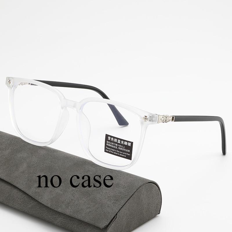 

Anti blue light color changing glasses for female students, large frame, trendy, plain faced, men s gray changing glasses anti blue light белый