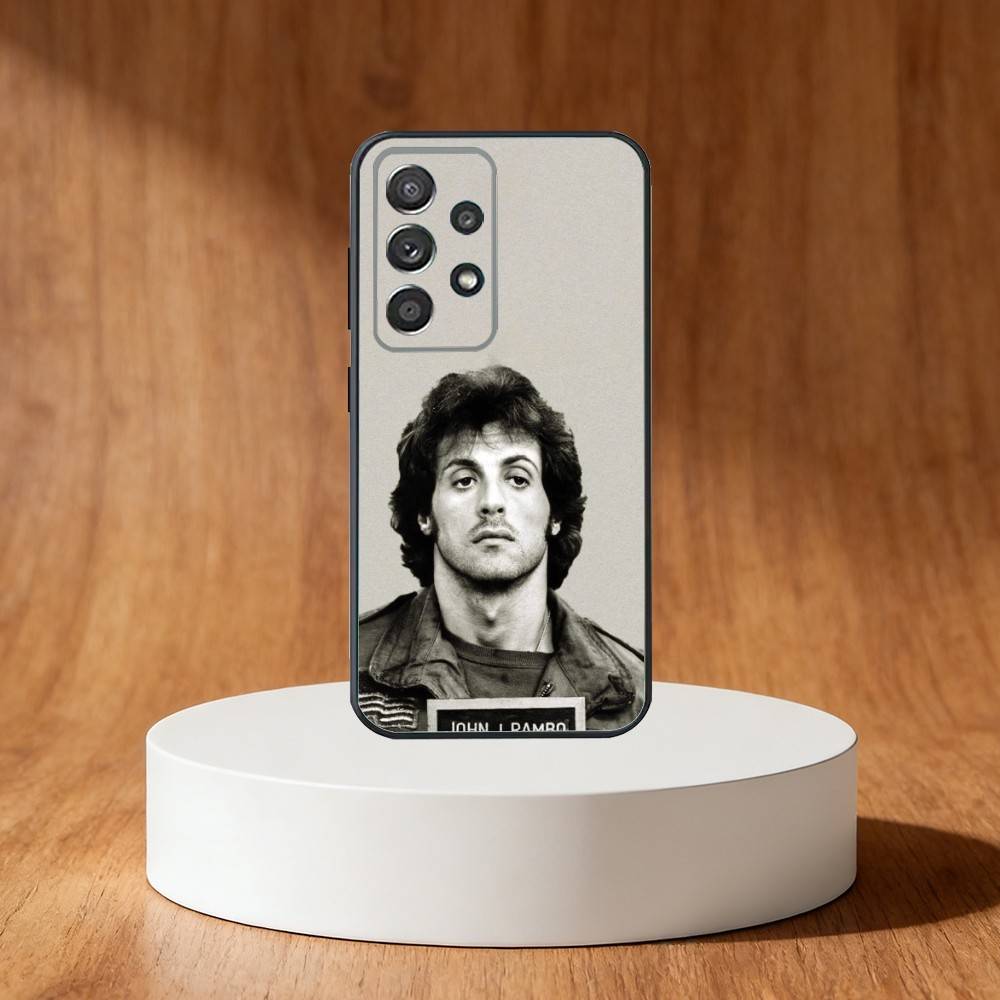 J-John Rambo Cool Phone Case For Samsung S25,S24,S21,S22,S23,S30,Ultra,S20,Plus,Fe,Note,10,9,5G Black Cover